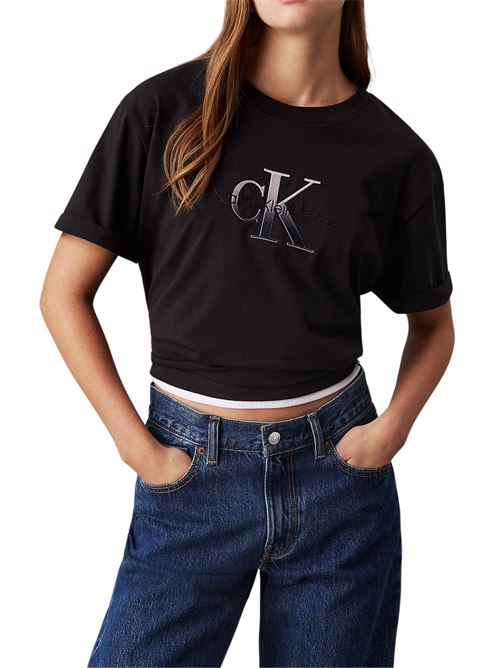 T-shirt regular logo nera Calvin Klein Jeans | J20J224798BEH